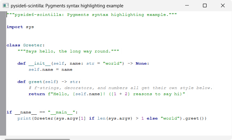 Pygments syntax highlighting